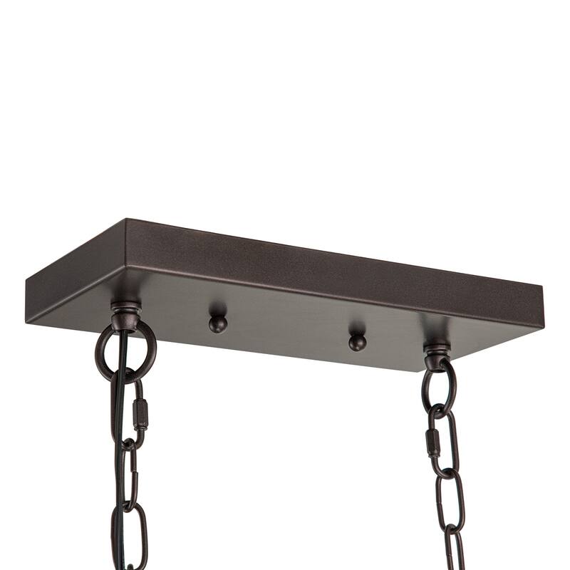 5-Light Modern Farmhouse Linear Oil-Rubbed Bronze Clear Glass Chandelier - Oil-Rubbed Bronze - 36.6 in. W x 10.24 in. H