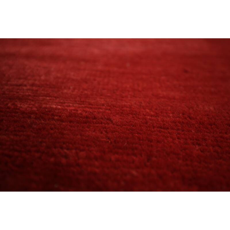 Modern Red Gabbeh Oriental Area Rug Handmade Wool Carpet - 5'5" x 7'5"