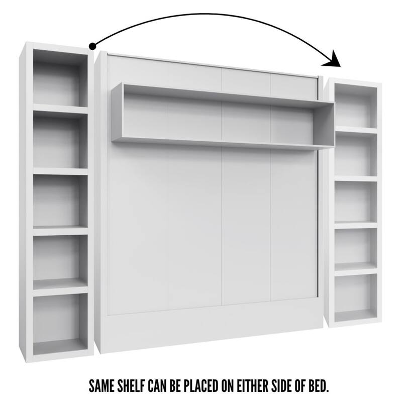 Easy-Lift King Murphy Wall Bed in with Bookshelf