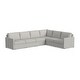preview thumbnail 10 of 18, Flex Taupe Fabric 6-Seat Sectional with Narrow Arm - 132" x 35" x 102"