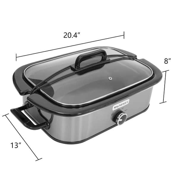 dimension image slide 1 of 2, Magnifique 4-Quart Slow Cooker with Casserole Manual Warm Setting