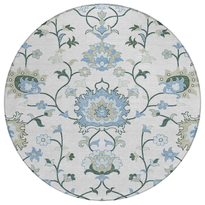 Machine Washable Indoor/ Outdoor Traditional Serena Chantille Rug