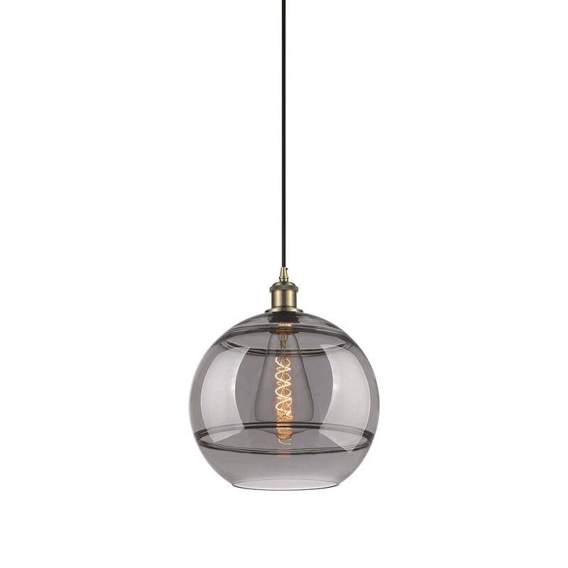 Innovations Lighting 516-1P-14-12 Rochester Pendant Rochester 12" Wide - Antique Brass / Smoked