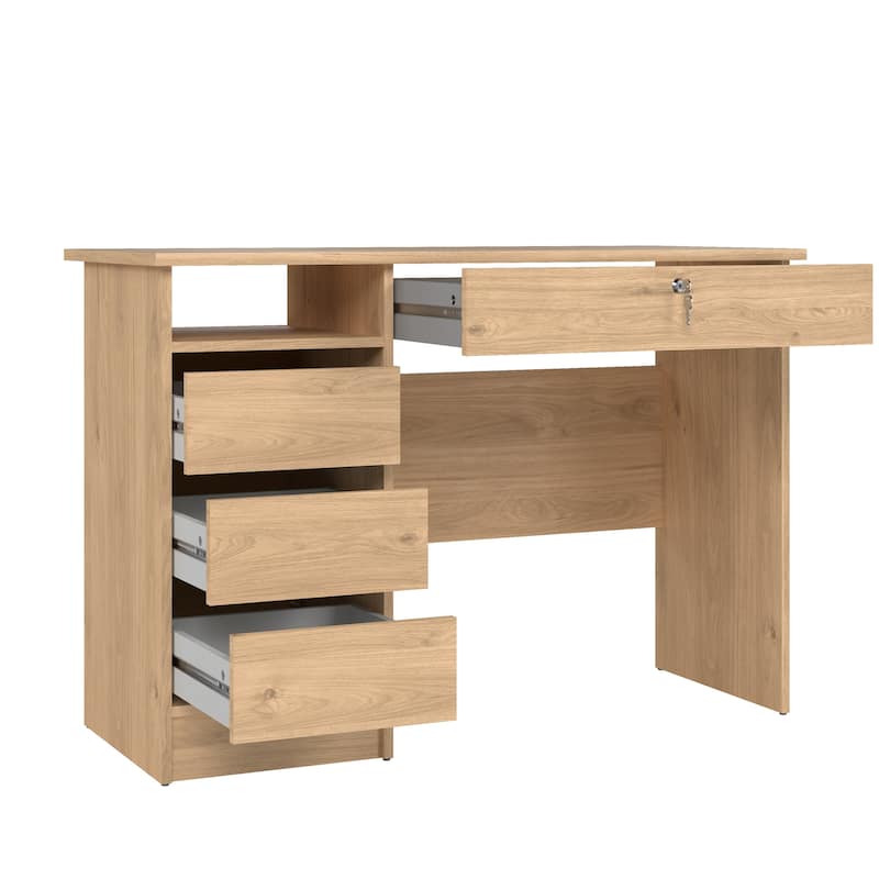 Porch & Den Wescot Home Office Writing Desk with 4 Drawers and Open Shelf