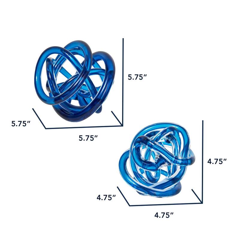 American Art Decor As the Tides Turn Table Top Knots, Blue - 5.91" x 5.91" - 5.91" x 5.91"
