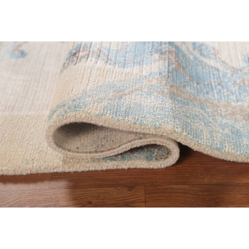 Modern Indian Abstract Accent Rug Handmade Wool Carpet - 2'9"x 4'10"