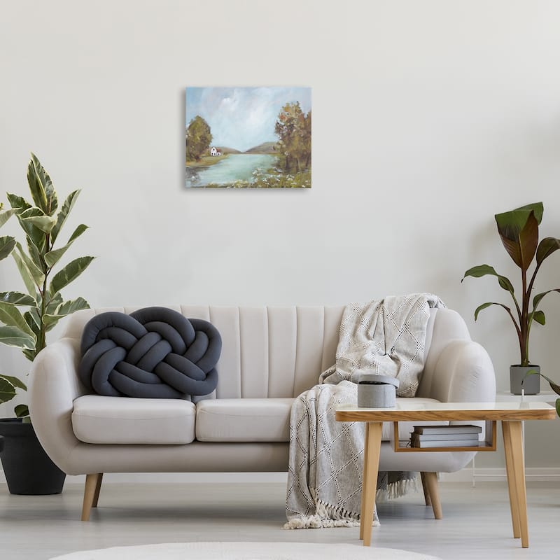 Stupell Distant Cottage Across River Canvas Wall Art Design By Amanda Hilburn