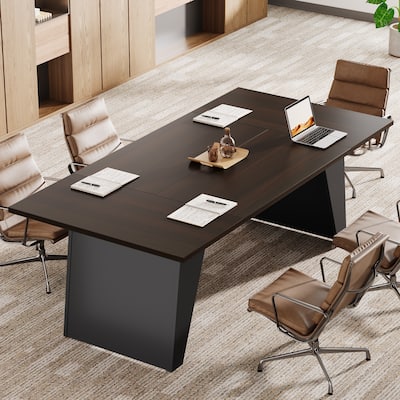 70'' Modern Conference Table, 5.9 ft Large Meeting Table with Sturdy Frame