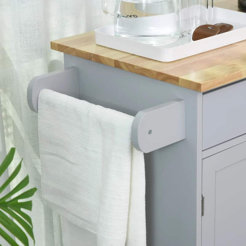 Kitchen Island Cart with Drawer, Storage Cabinet, Towel Rack