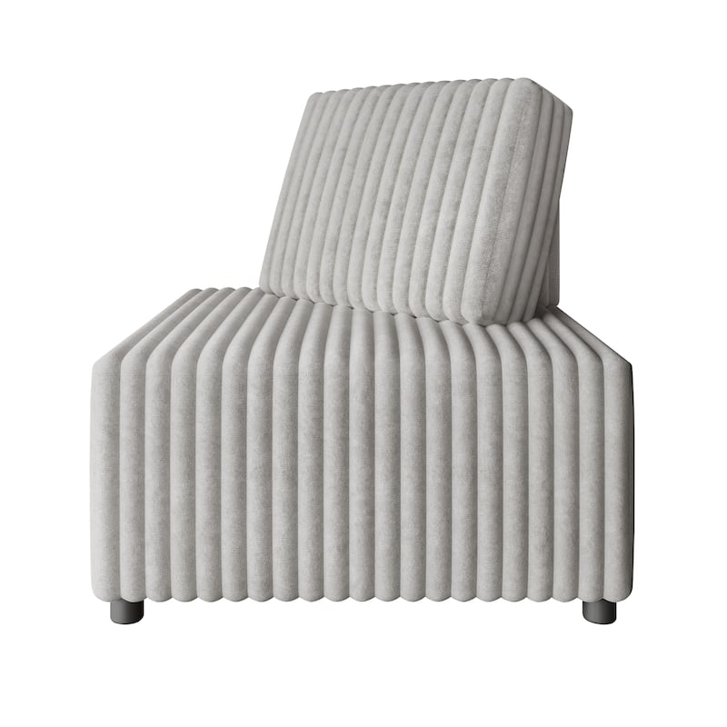 CraftPorch Luxurious Velvet Upholstered Corner seat - Light Grey