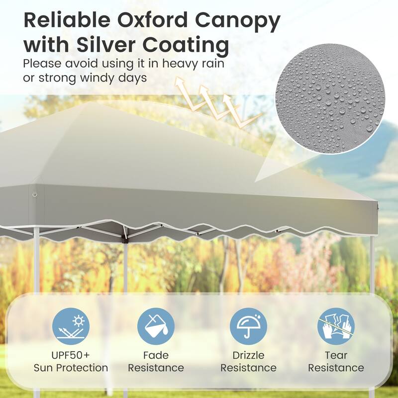 Gymax 10 X 10 FT Pop up Canopy Tent Portable Foldable Patio Shelter w/