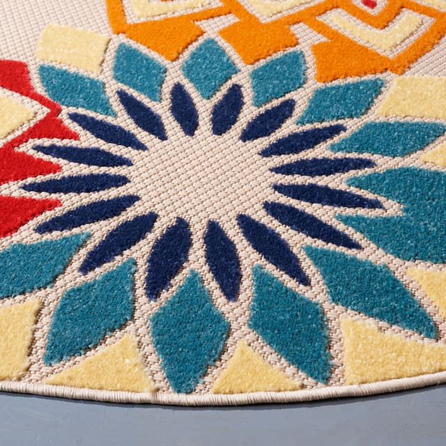 SAFAVIEH Cabana Elvezia Indoor/ Outdoor Waterproof Patio Floral Rug