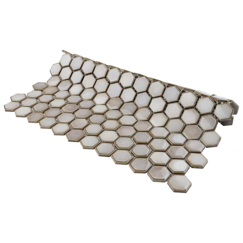 Merola Tile Hudson 1" Hex Dove Grey 11-7/8" x 13-1/4" Porcelain Floor and Wall Tile