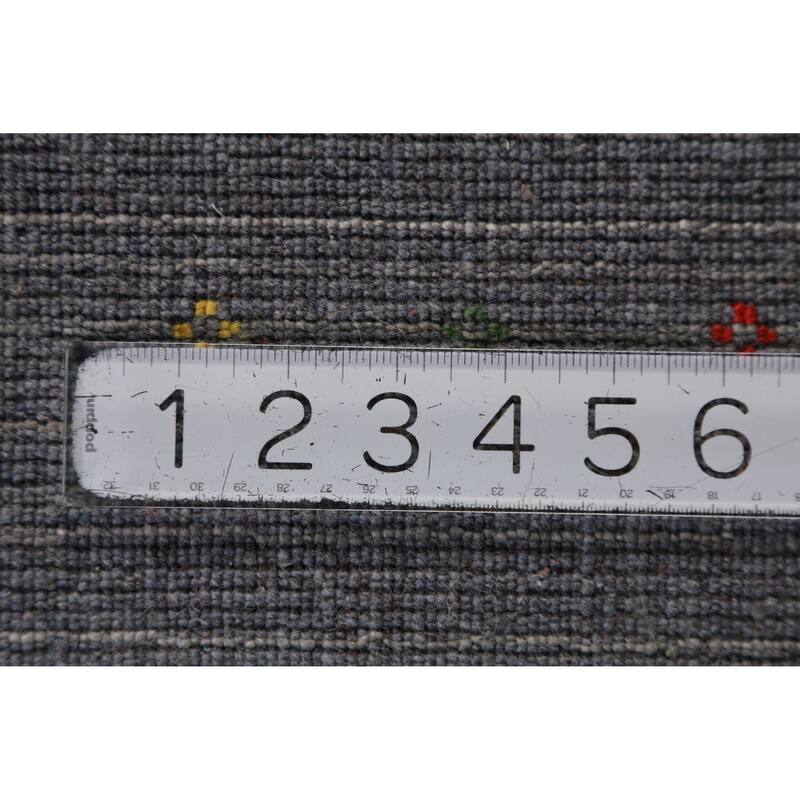 Hand Knotted Oriental 100% Wool Carpet Tribal Tribal Greys & Charcoal Gabbeh Area Rug - 10' 1'' X 8' 3''