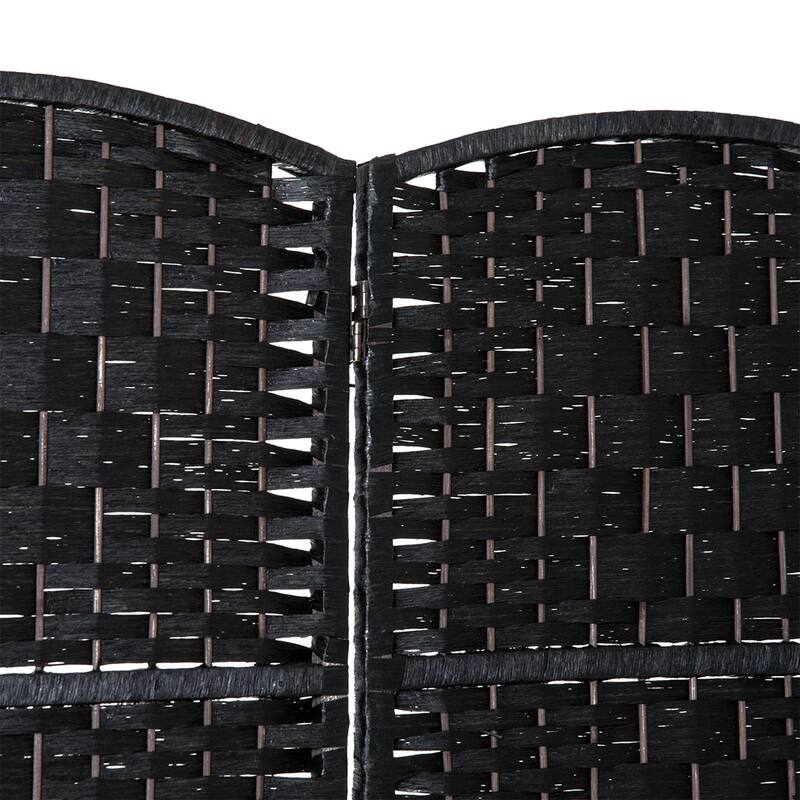 6' Tall Wicker Weave 4 Panel Room Divider Privacy Screen