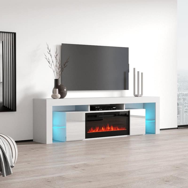 Soleo BL-EF Electric Fireplace 79" TV Stand