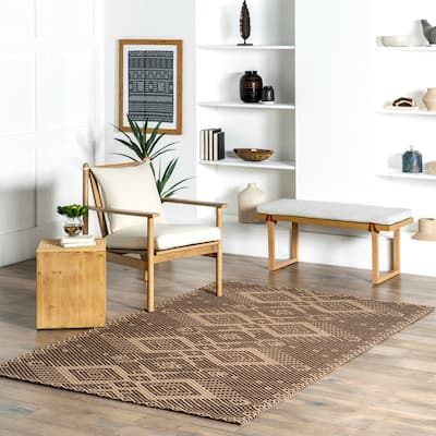 Nuloom Leith Geometric Cotton-Blend Area Rug