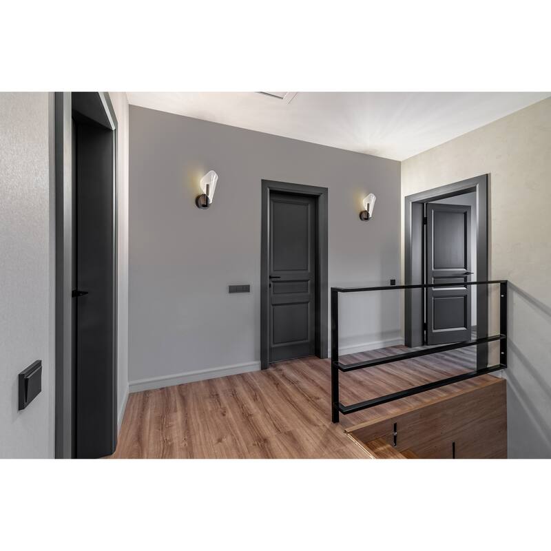 Sedona 13 Inch LED Sconce Matte Black Silk Screened Acrylic Lens