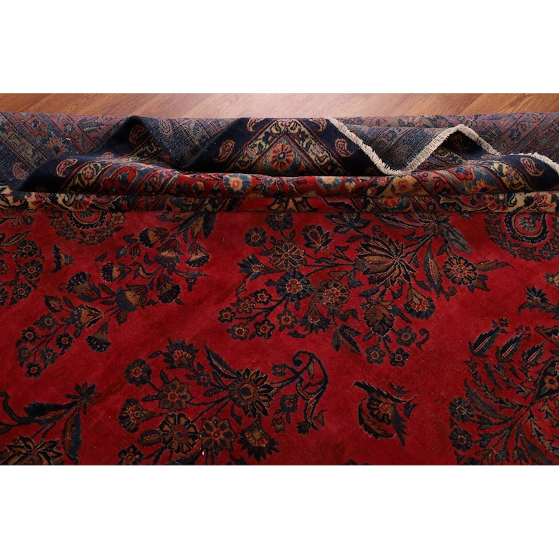 Pre-1900 Antique Sarouk Mohajeran Persian Rug Hand-Knotted Wool Carpet - 10'1"x 13'5"