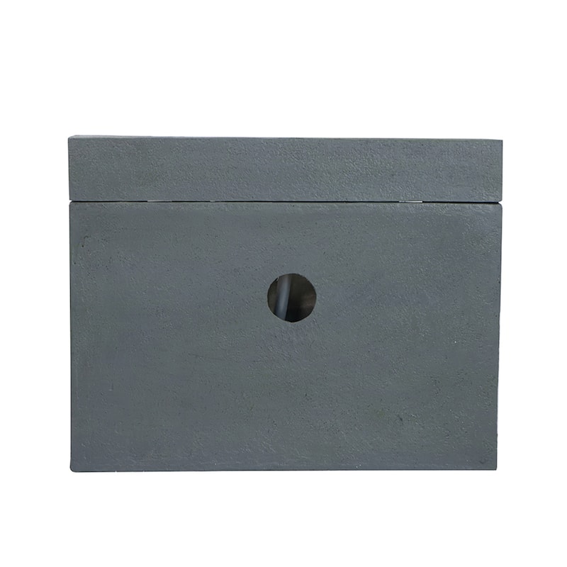 11.8x30.7x23.6" Decorative Gray Fountain with Rectangle Design