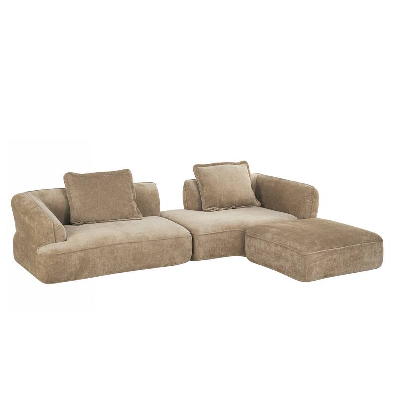 Christopher Knight Home - Modern Upholstered Sectional Sofa with Curved Silhouette