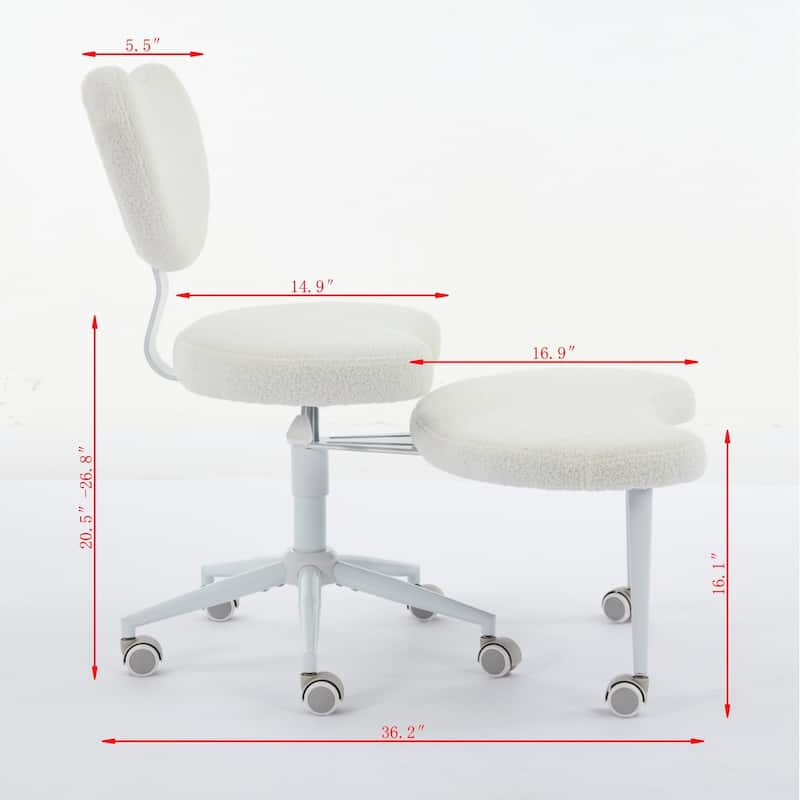 Anmytek Cross Legged Chair with Wheels,Criss Cross Desk Chair with Lumbar Support and Adjustable Stool