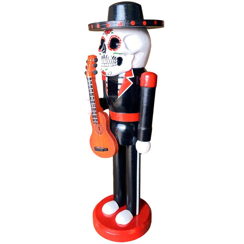 14 inch Day of the Dead Nutcracker - black