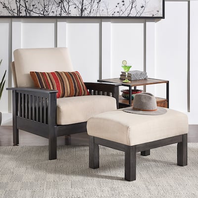 Hills Mission-style Oak Chair and Ottoman by iNSPIRE Q Classic