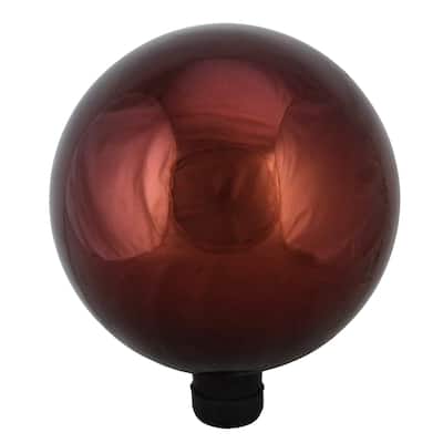 10" Berry Red Shiny Outdoor Patio Garden Gazing Ball