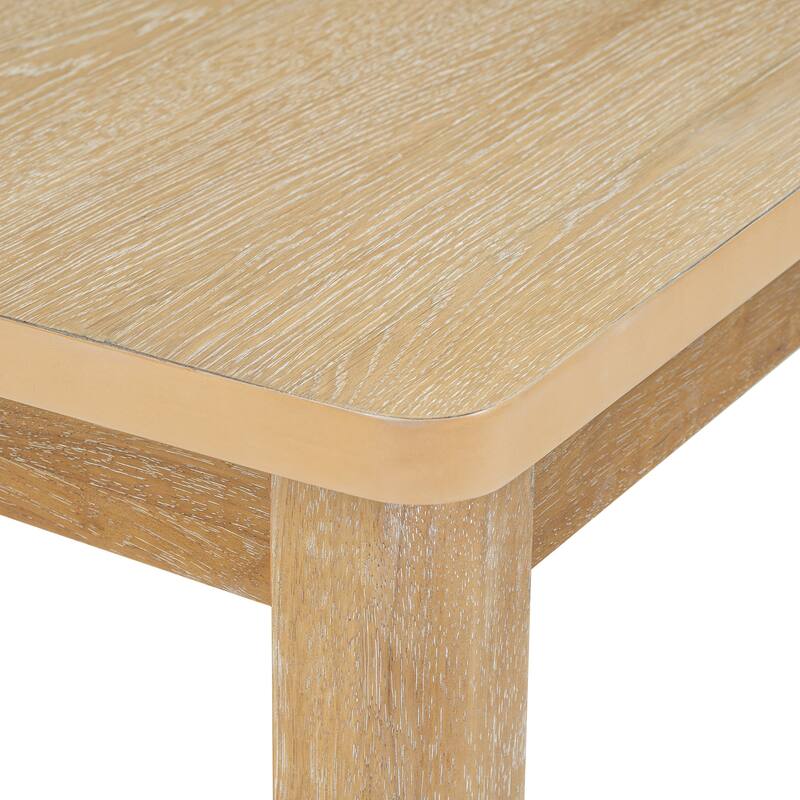 Natural+Grey 7-Piece Wooden Dining Table Set with Extendable Table, 6 Armless & 2 Armchairs