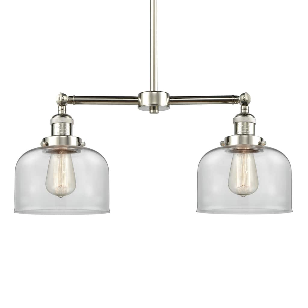 Innovations Lighting Large Bell 2 Light 24" Wide Linear Chandelier