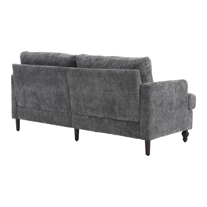Chenille Fabric Loveseat Sofa, 2-Seater Sofa Couch with Extra Deep Seats, Upholstered Lounge Sofa with Wood Legs