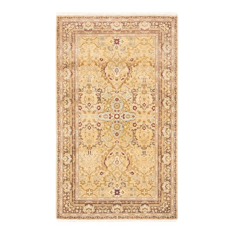 Overton Mogul One-of-a-Kind Hand-Knotted Area Rug - Gold, 3' 2" x 5' 3" - 3' 2" x 5' 3"