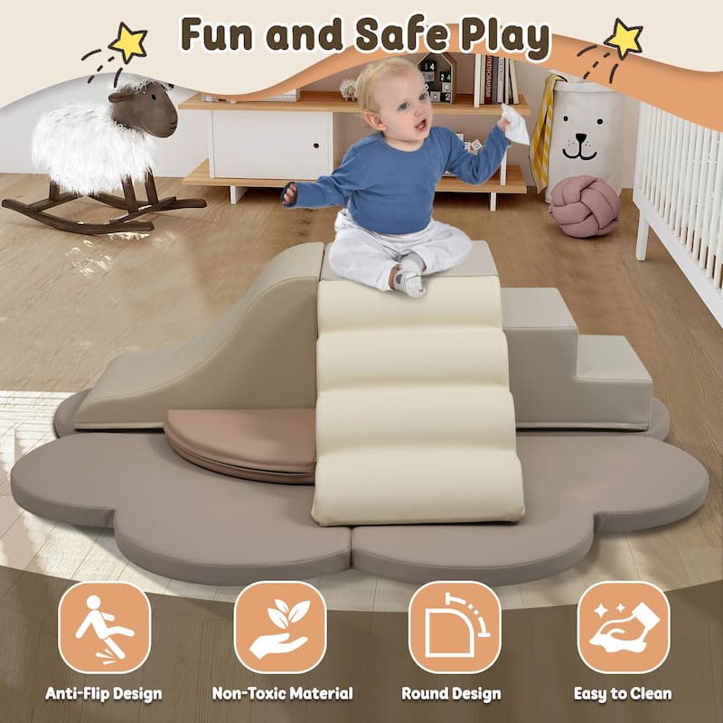 6-Piece Soft Foam Block Play Structures - Climbers for Child Development, Baby Foam Climbing Toys