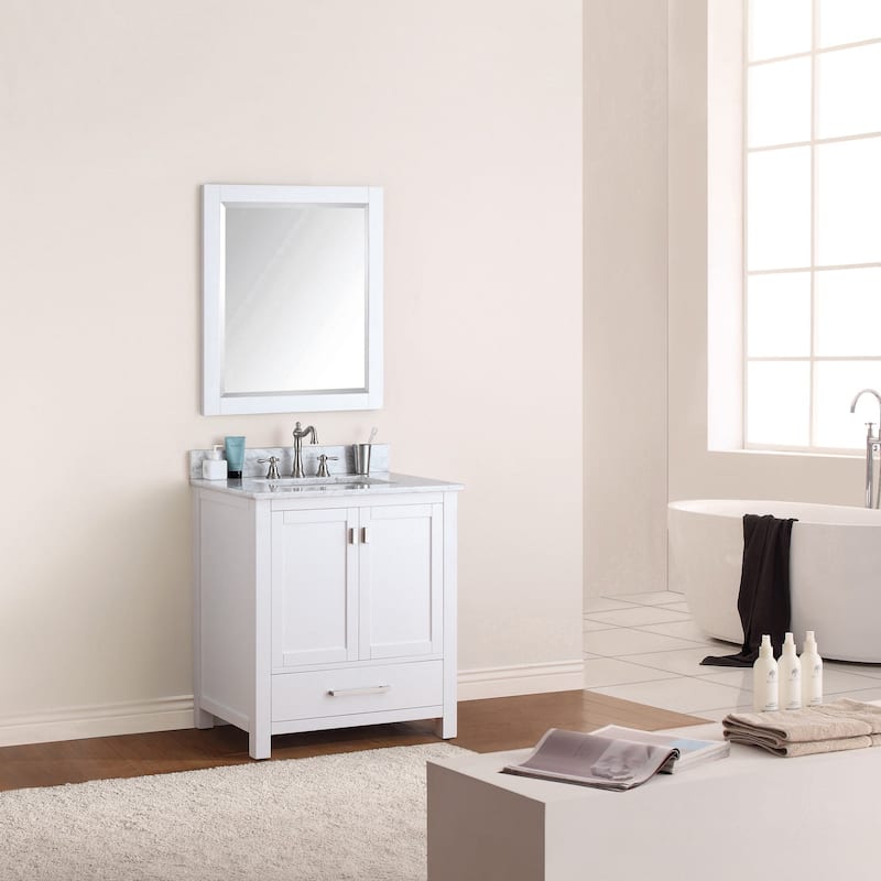 Avanity Modero 31-inch Single Vanity in White Finish with Sink and Top - 31"W x 22"D x 35"H