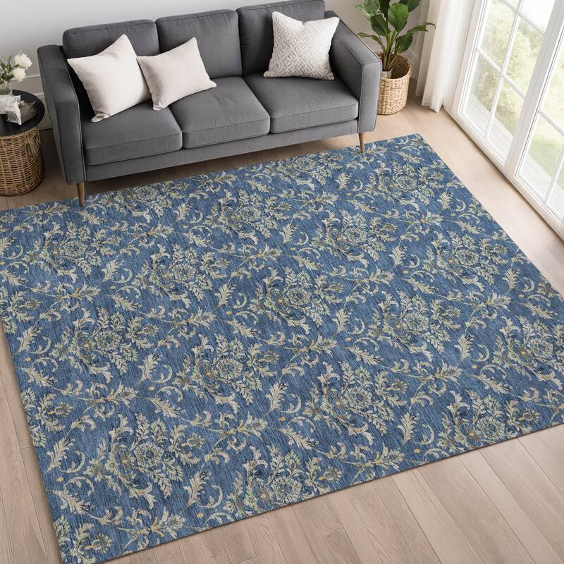 Machine Washable Indoor/ Outdoor Traditional Marrakesh Chantille Rug