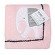 preview thumbnail 4 of 4, Lambs & Ivy Happy Jungle Pink Elephant Fleece Baby Blanket w/ Pom Pom Trim