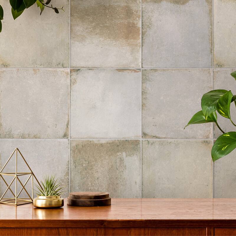 Merola Tile D'Anticatto Bianco 8-3/4" x 8-3/4" Porcelain Floor and Wall Tile