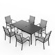 preview thumbnail 140 of 174, Patio Dining Set, Outdoor Dining Table and Chairs Set with Textilene Chairs, Adjustable Umbrella Hole for Garden, Backyard