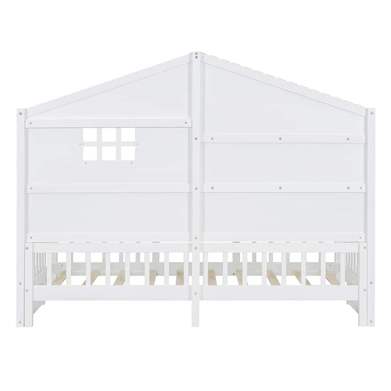Twin Size House Bed with Shelves