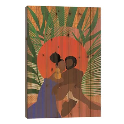 Black Couple Print On Wood by Sagmoon Paper Co. - Multi-Color