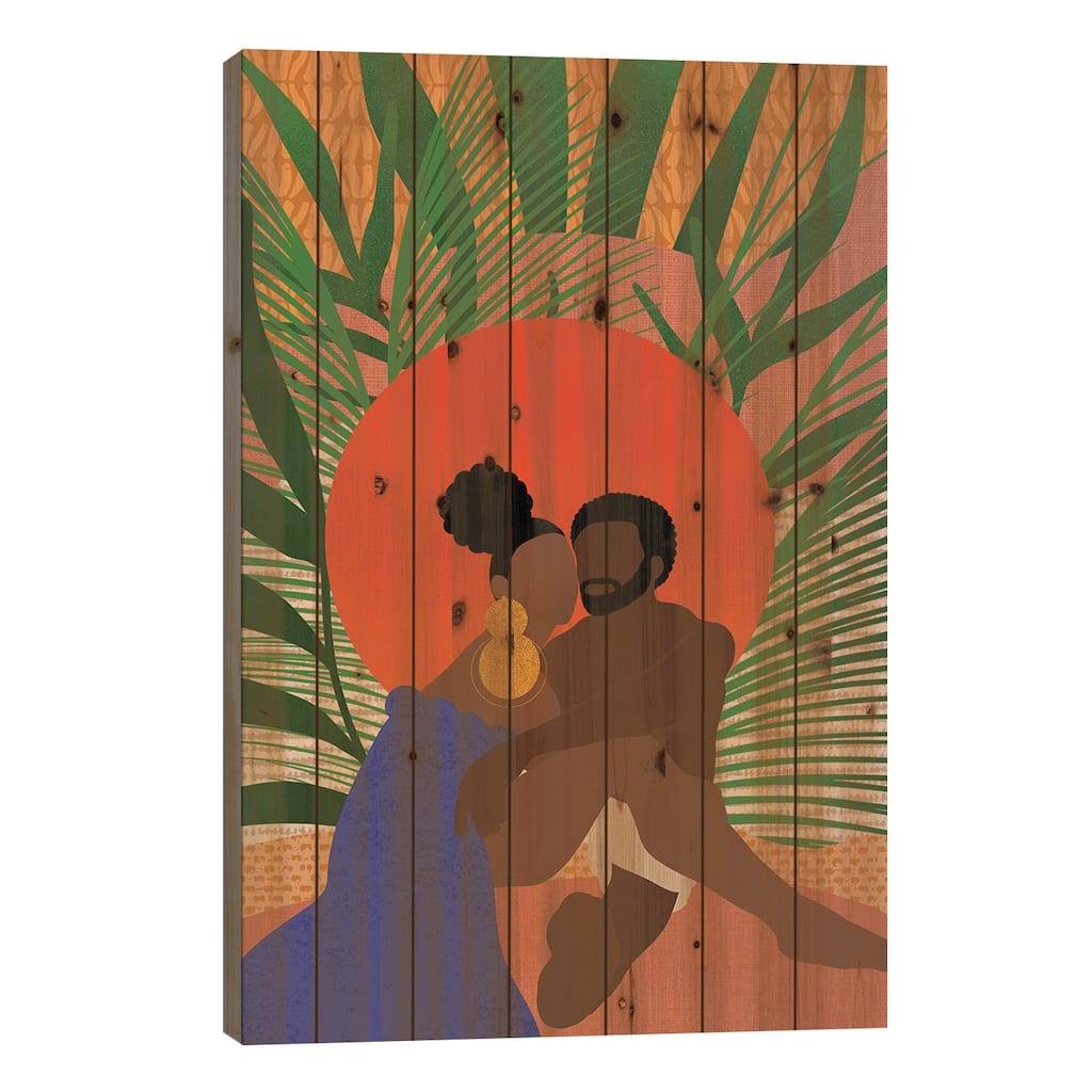 Black Couple Print On Wood by Sagmoon Paper Co. - Multi-Color