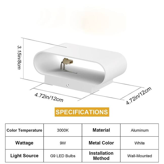 Set of 2 wall light white mount light aluminum corridor light