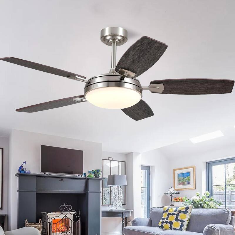 52/66/72 Inch Downrod Ceiling Fan with Light,Plywood Blades,Reversible DC Motor