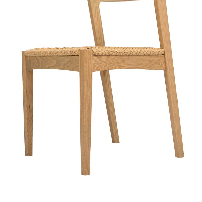 Jennifer Taylor Home Capri Woven Seat Oak Wood Dining Chair