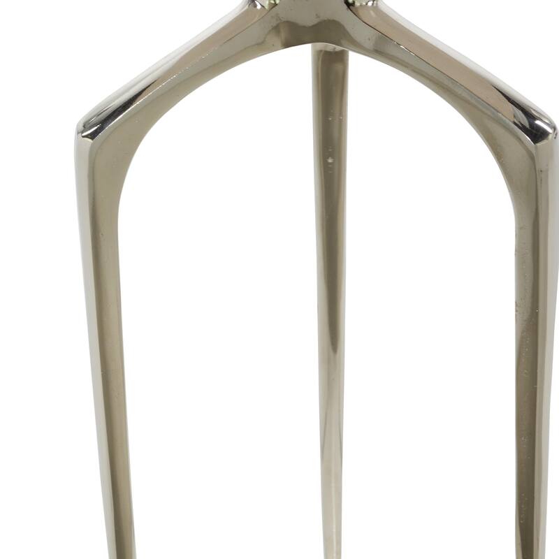 Sleek Aluminum Metal Tray Inspired Accent Table with 3 Tripod Legs - Black, Gold, Silver