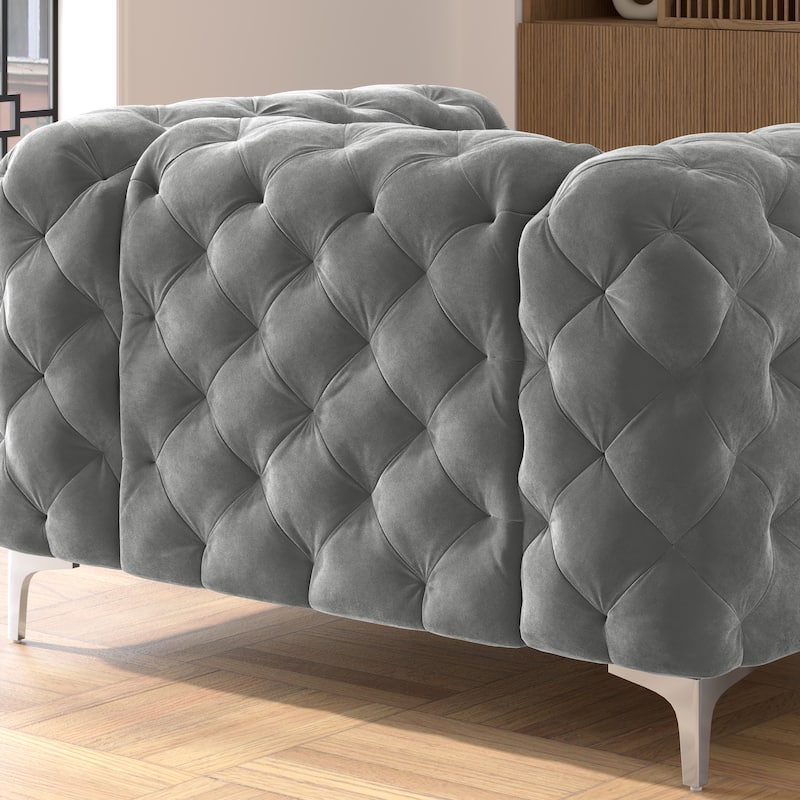 Corvus Aosta Tufted Velvet Chesterfield Club Chair