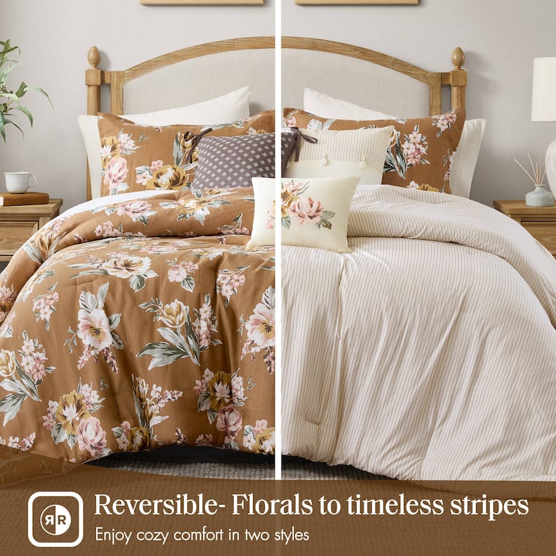 Madison Park Salara 7 Piece Vintage Floral Comforter Set