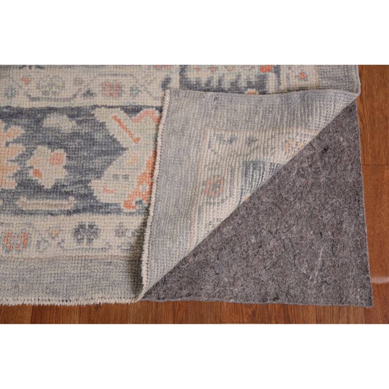 Hand Knotted Oriental 100% Wool Carpet Transitional All-Over Greys & Charcoal Oushak Area Rug - 12' 4'' X 8' 11''