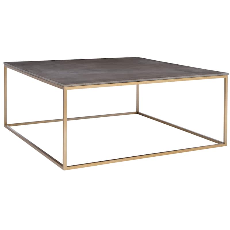 Uttermost Trebon 38" Long Faux Shagreen Stingray Overlay Wrapped Top - Charcoal Gray